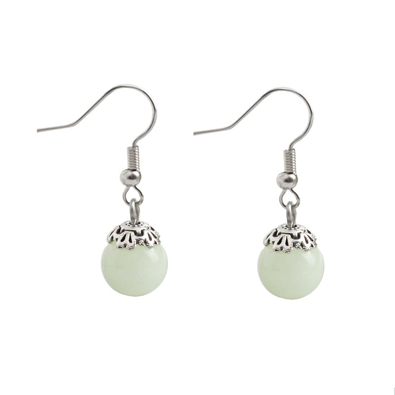 Wholesale Halloween Luminous Three-dimensional Luminous Pearl Earrings Simple Personality Creative Earrings